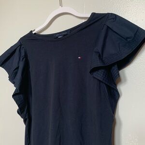 Tommy Hilfiger Ruffle Navy Top